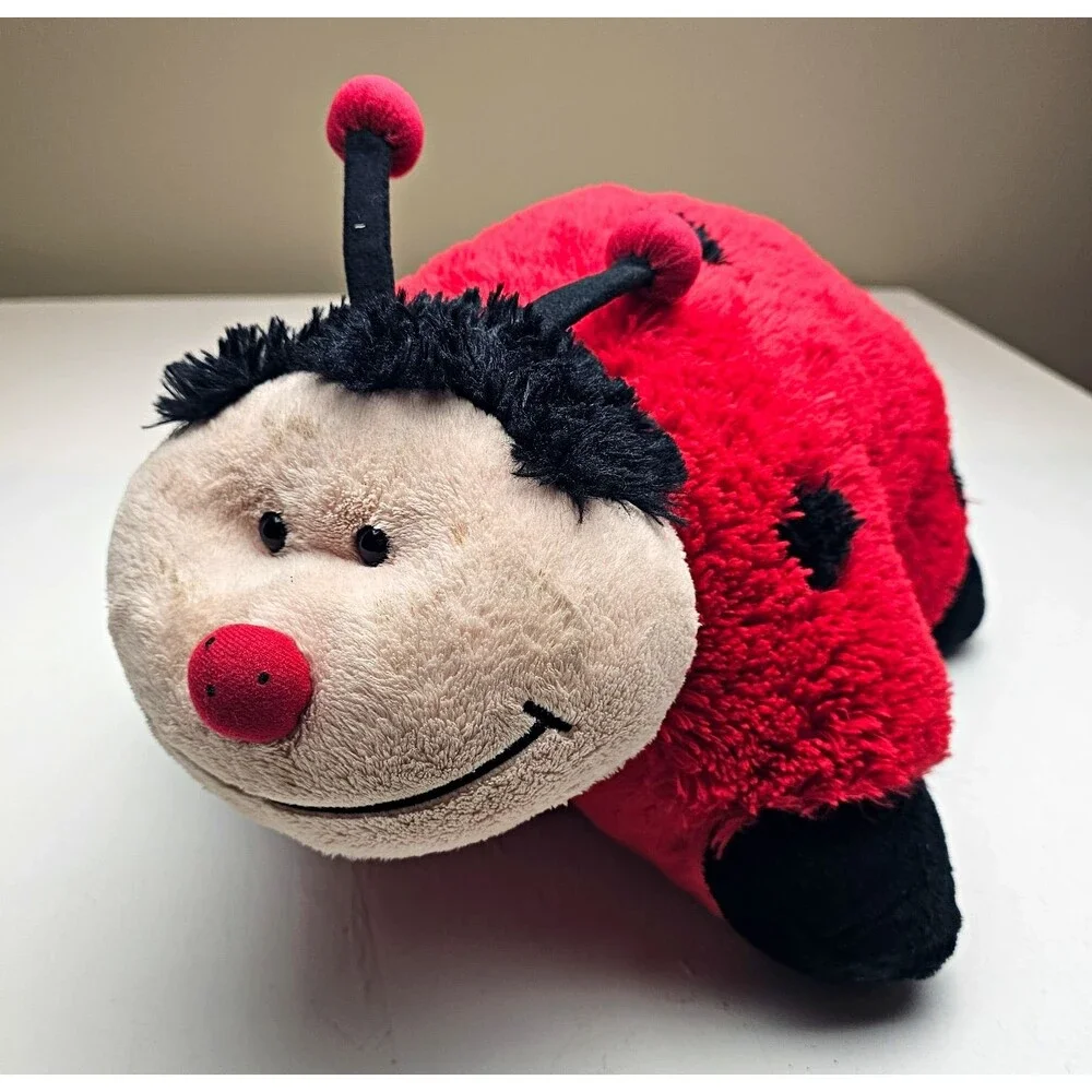 Pillow Pets Ladybug Plush Pillow Red Black Kids Bedroom 18inch